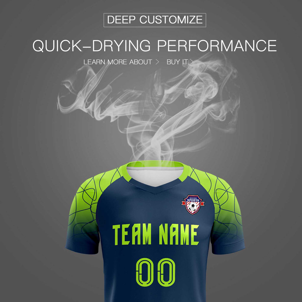 Custom Midnight Blue Classic Soccer Training Sets Jersey For Adults/Kids