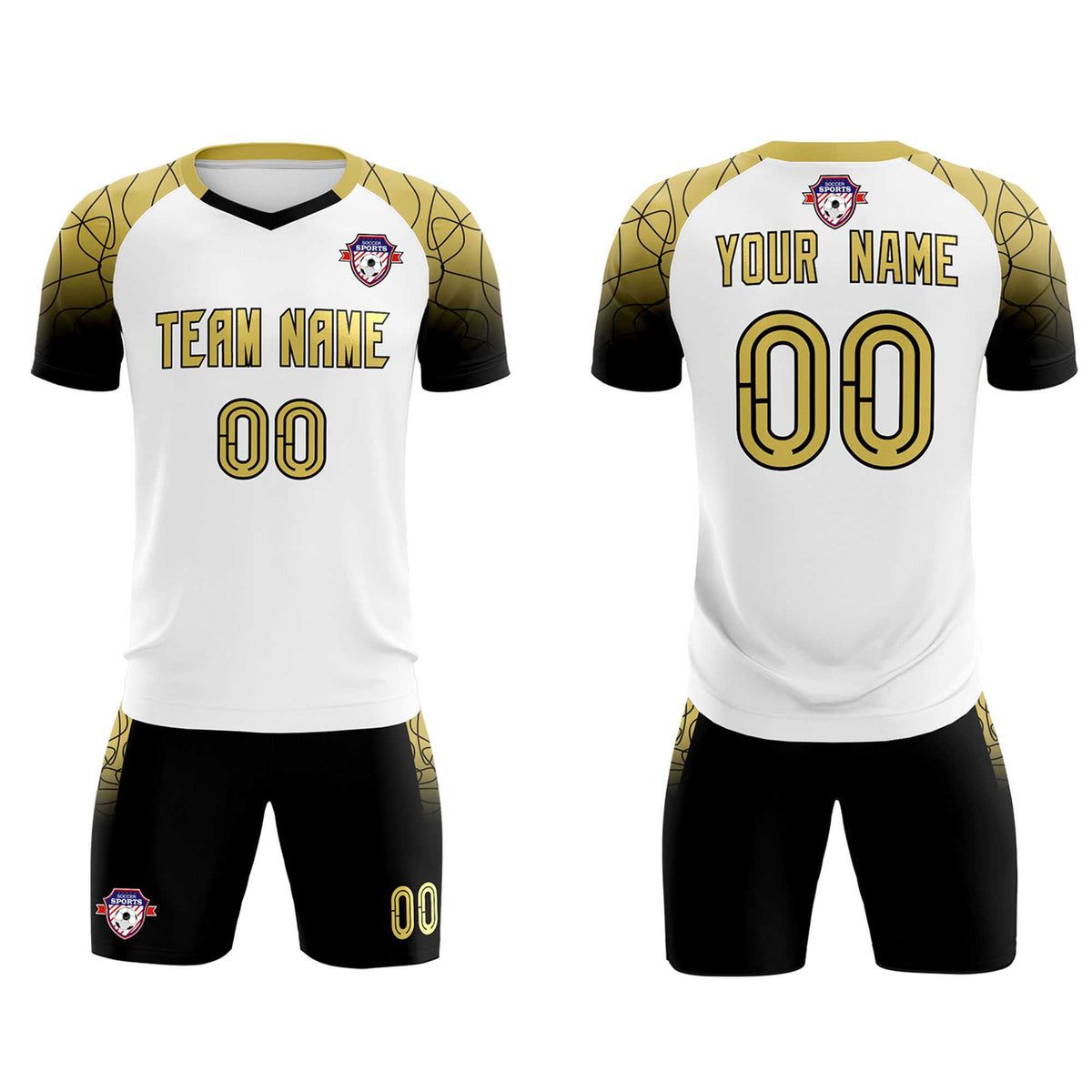 Custom White Classic Soccer Training Sets Jersey For Adults/Kids