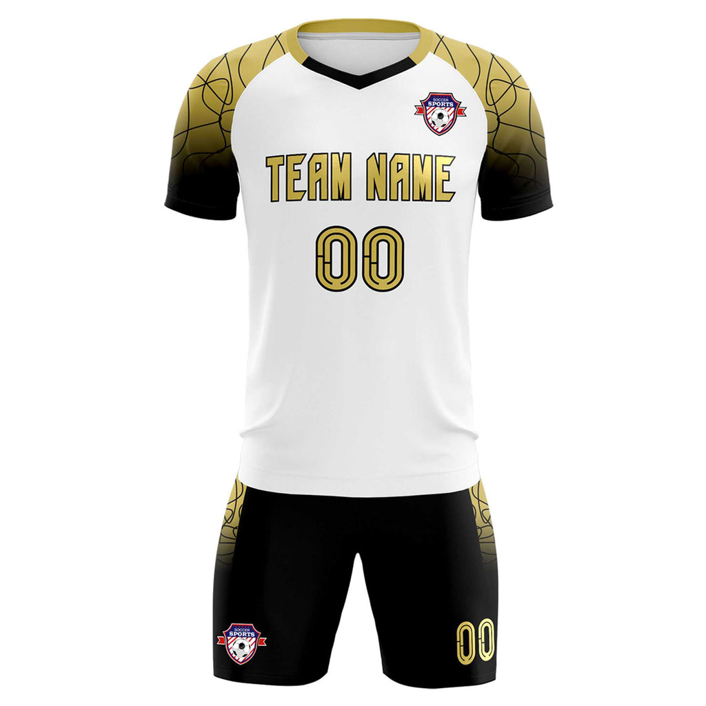 Custom White Classic Soccer Training Sets Jersey For Adults/Kids