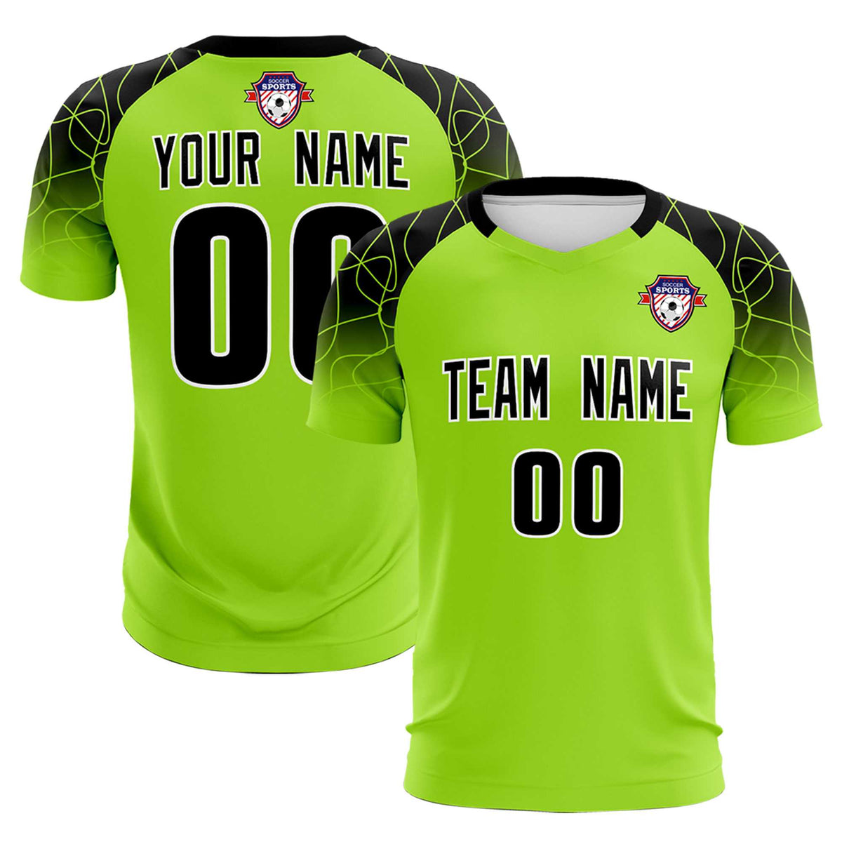 Custom Neon Green Classic Soccer Training Sets Jersey For Adults/Kids