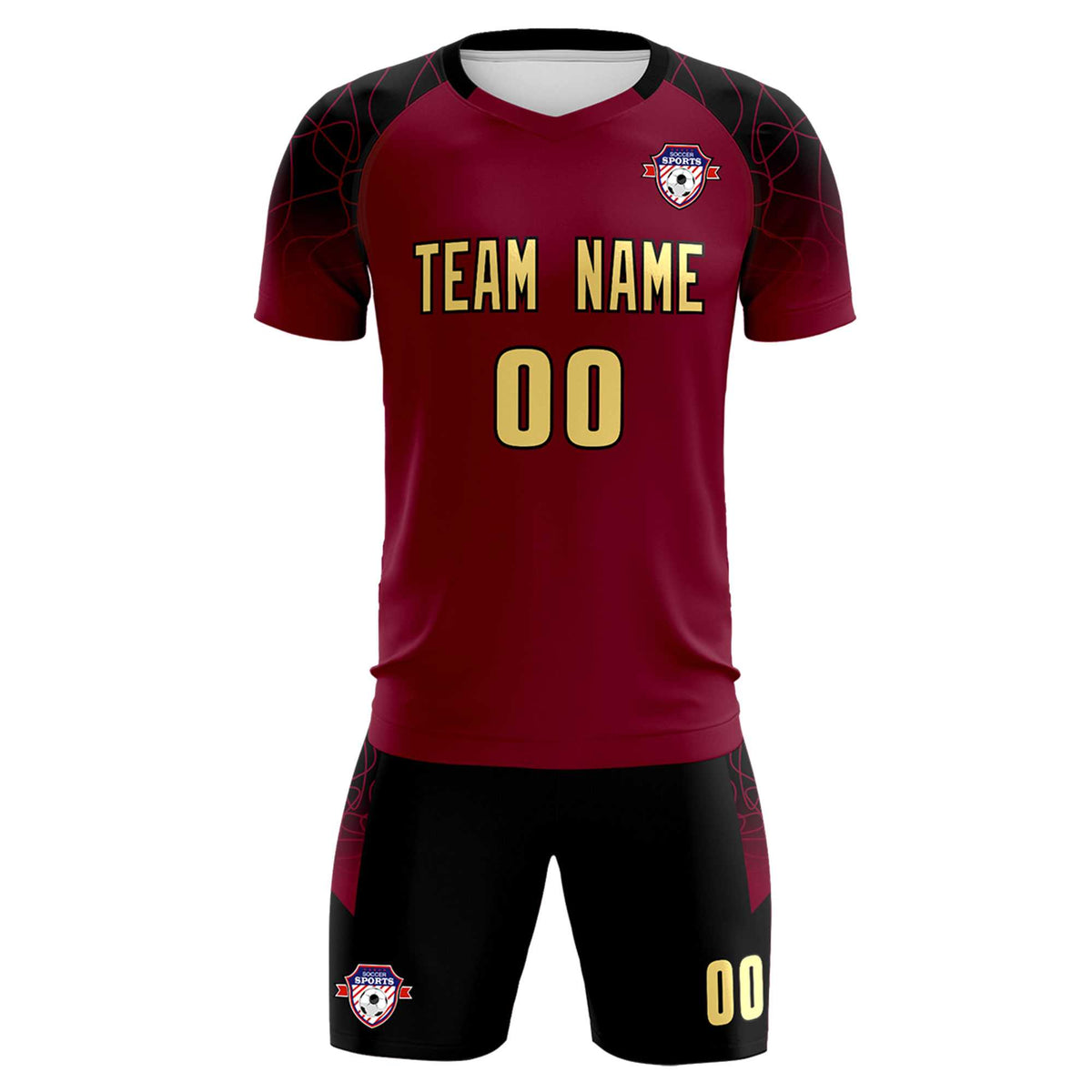 Custom Crimson Classic Soccer Training Sets Jersey For Adults/Kids