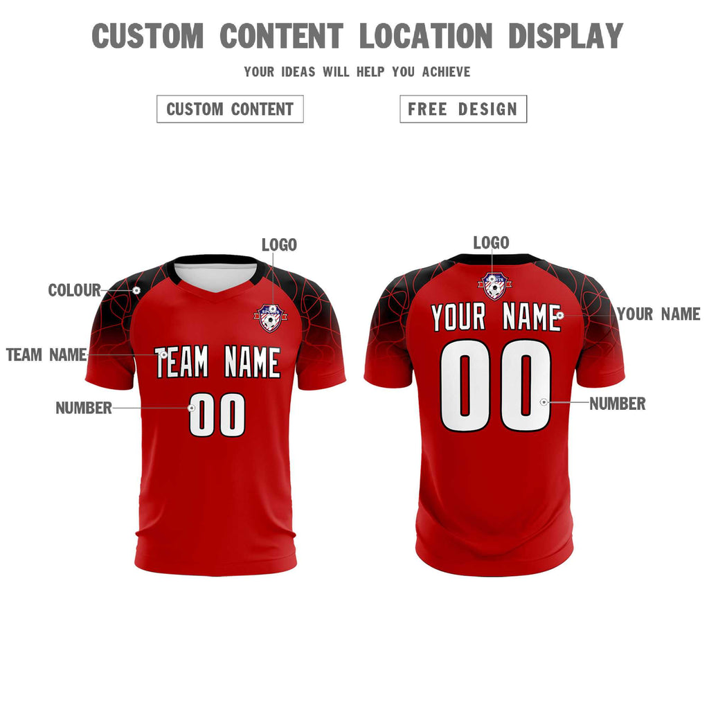 Custom Red Classic Soccer Training Sets Jersey For Adults/Kids