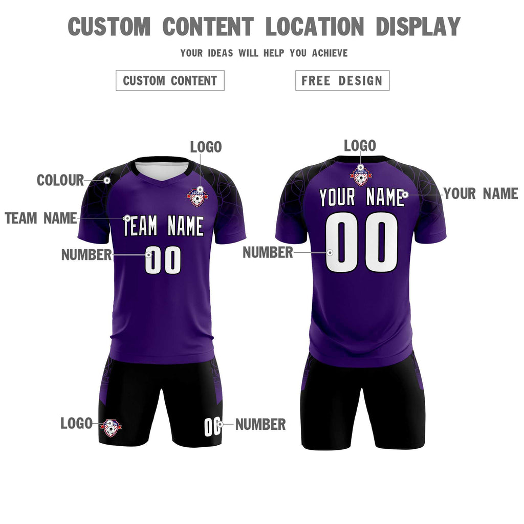 Custom Purple Classic Soccer Training Sets Jersey For Adults/Kids