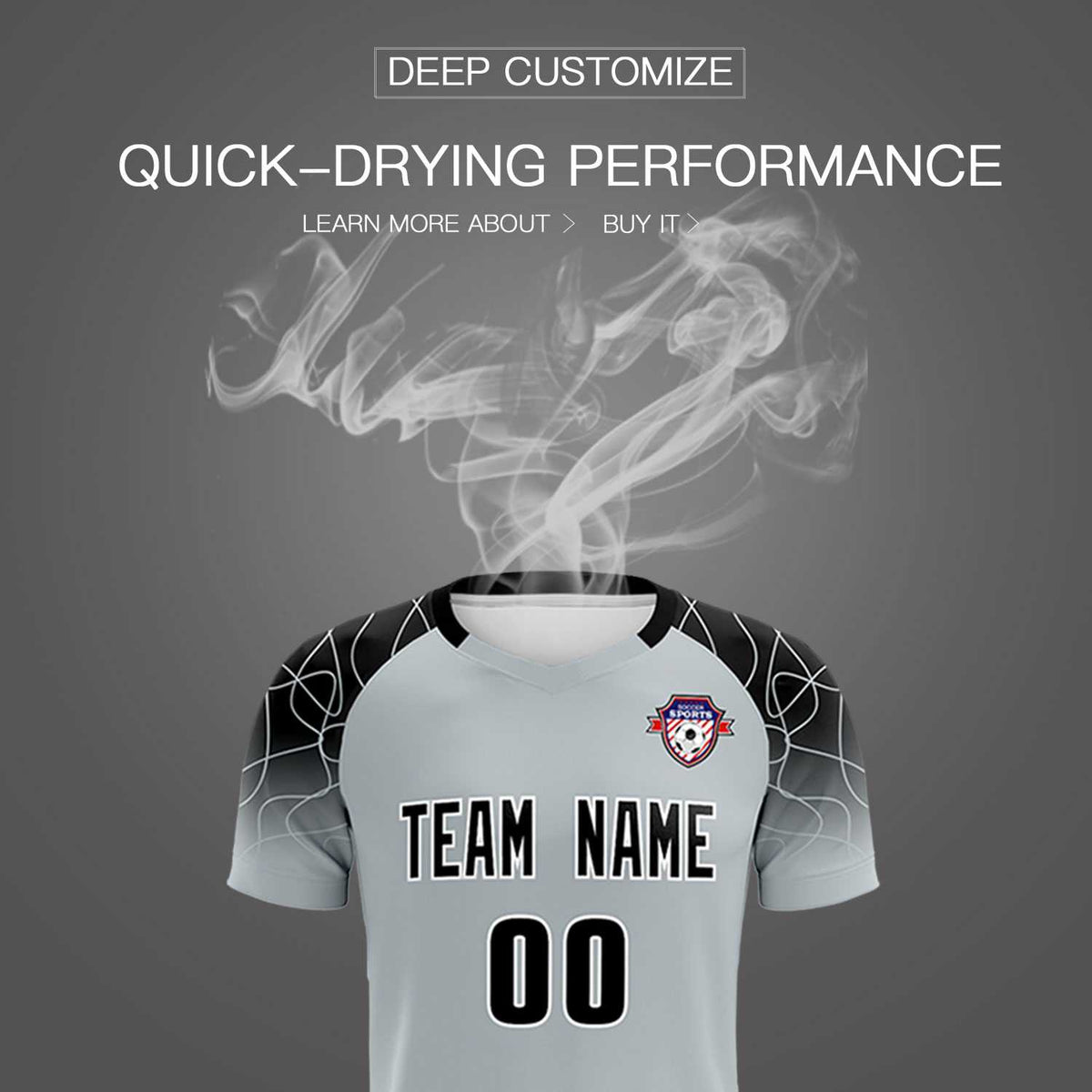 Custom Silver Classic Soccer Training Sets Jersey For Adults/Kids