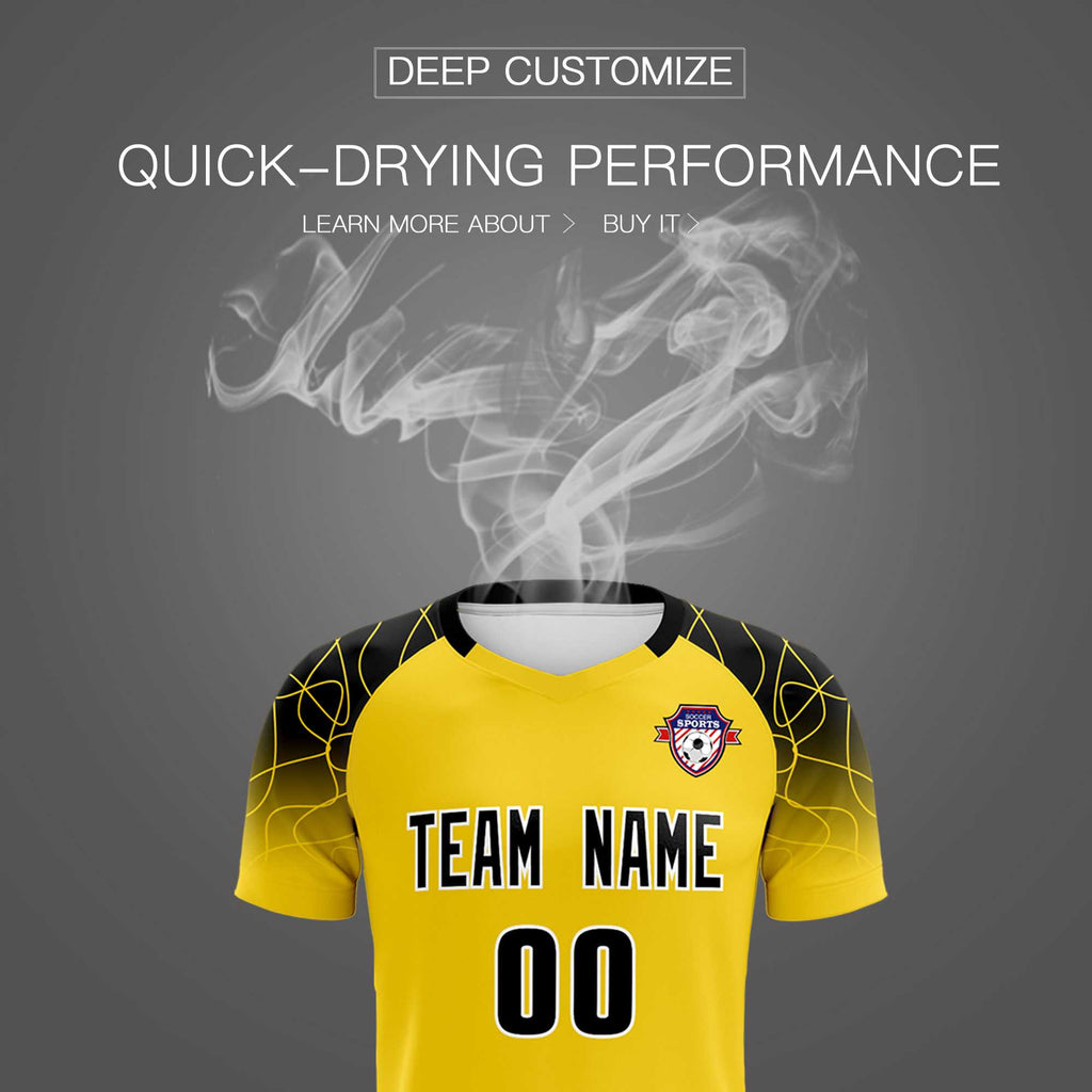 Custom Gold Classic Soccer Training Sets Jersey For Adults/Kids