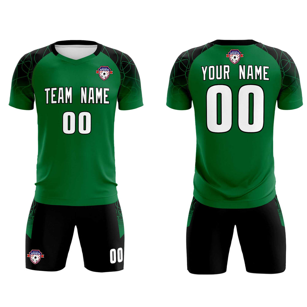 Custom Kelly Green Classic Soccer Training Sets Jersey For Adults/Kids