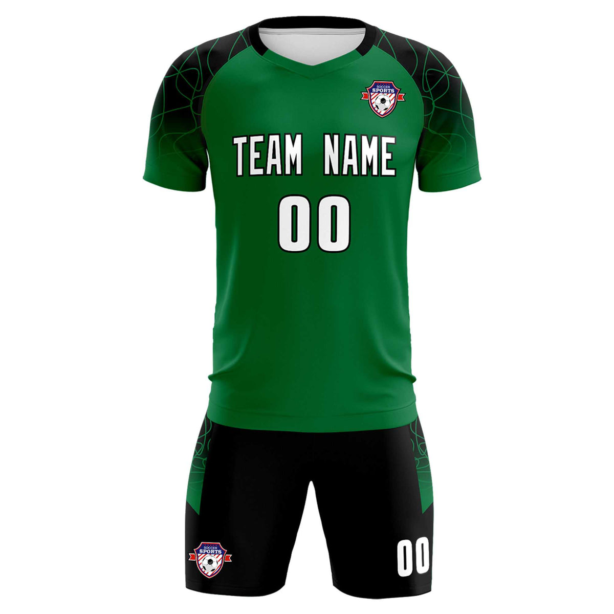 Custom Kelly Green Classic Soccer Training Sets Jersey For Adults/Kids