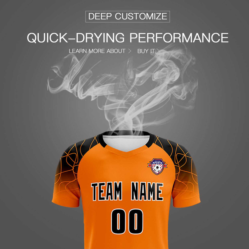 Custom Orange Classic Soccer Training Sets Jersey For Adults/Kids
