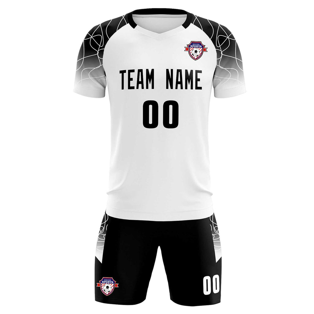 Custom White Classic Soccer Training Sets Jersey For Adults/Kids