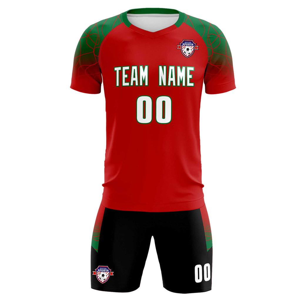 Custom Red Classic Soccer Training Sets Jersey For Adults/Kids