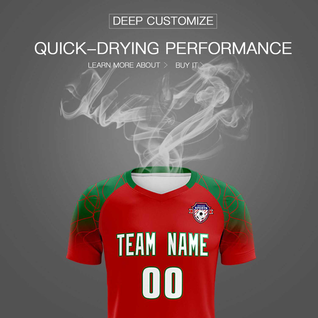 Custom Red Classic Soccer Training Sets Jersey For Adults/Kids