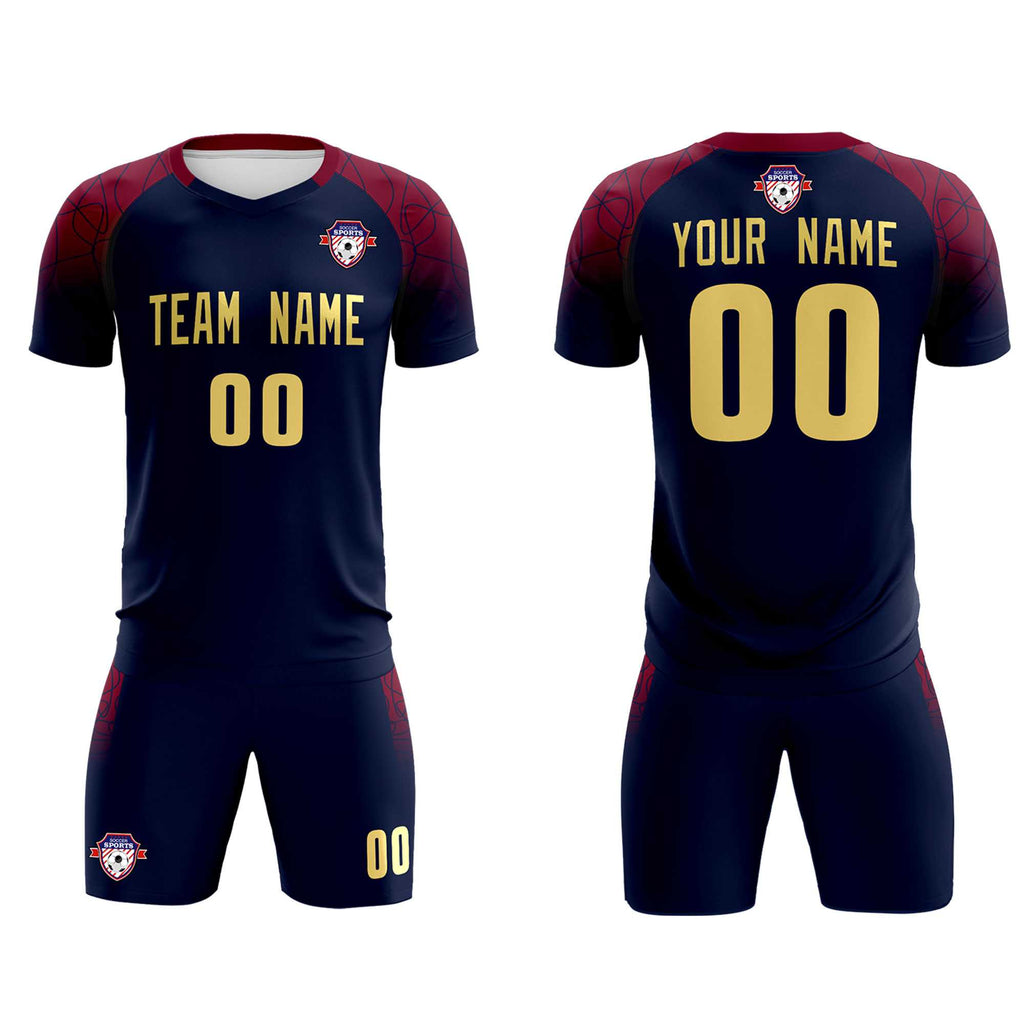 Custom Navy Classic Soccer Training Sets Jersey For Adults/Kids