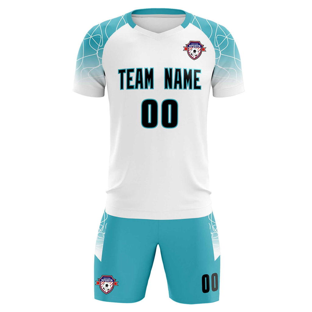 Custom White Classic Soccer Training Sets Jersey For Adults/Kids