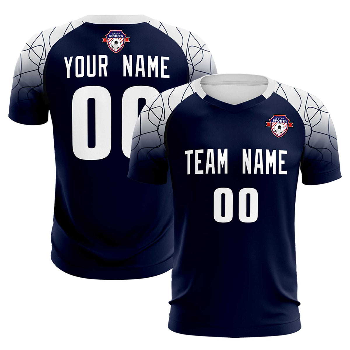Custom Navy Classic Soccer Training Sets Jersey For Adults/Kids