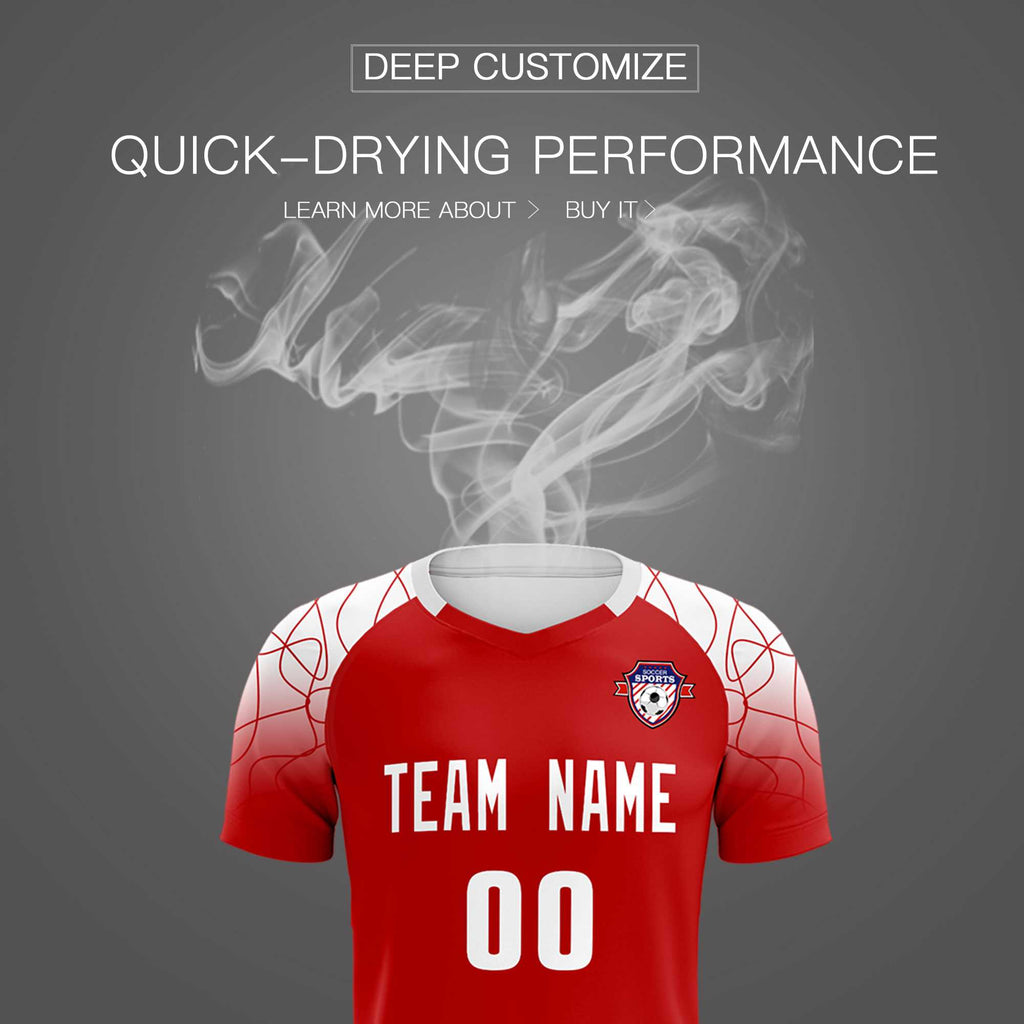 Custom Red Classic Soccer Training Sets Jersey For Adults/Kids