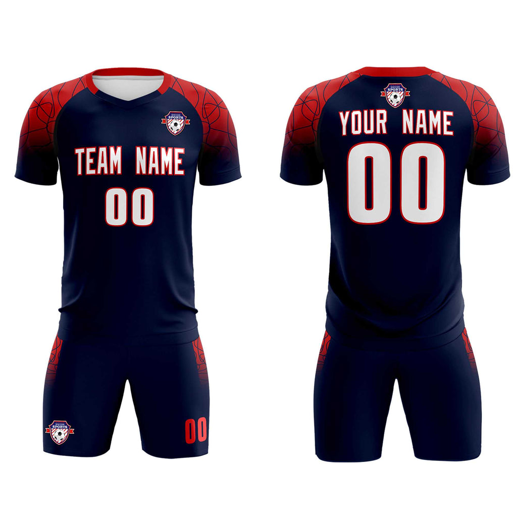 Custom Navy Classic Soccer Training Sets Jersey For Adults/Kids