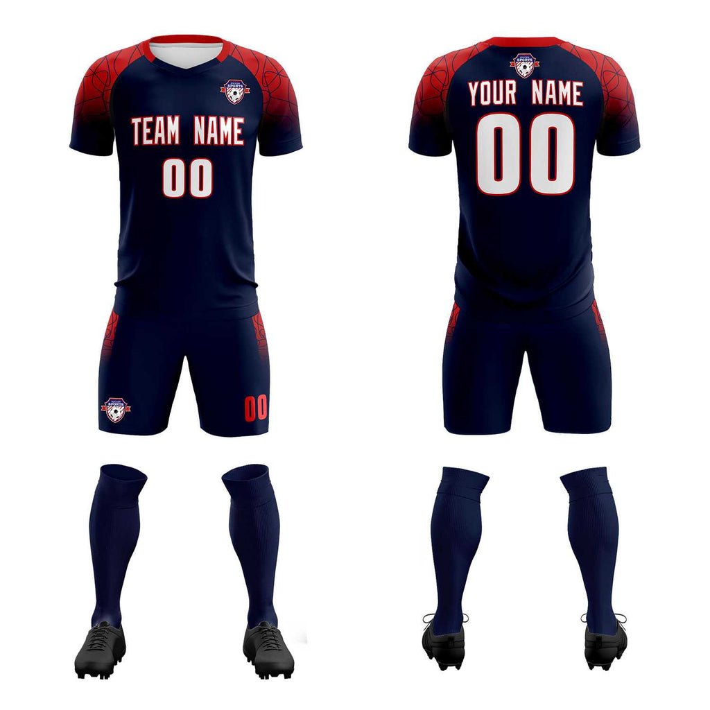 Custom Navy Classic Soccer Training Sets Jersey For Adults/Kids