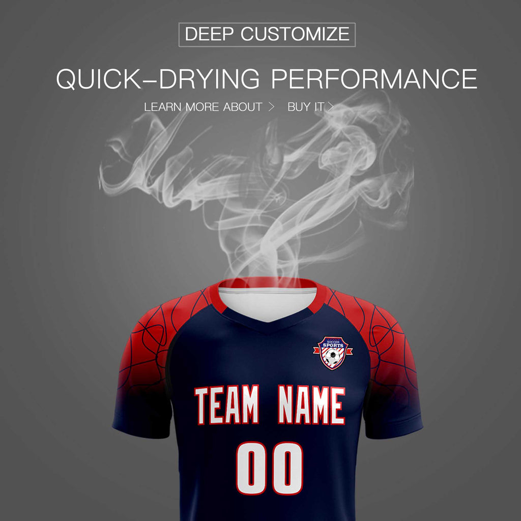 Custom Navy Classic Soccer Training Sets Jersey For Adults/Kids