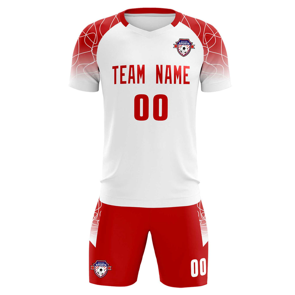 Custom White Classic Soccer Training Sets Jersey For Adults/Kids