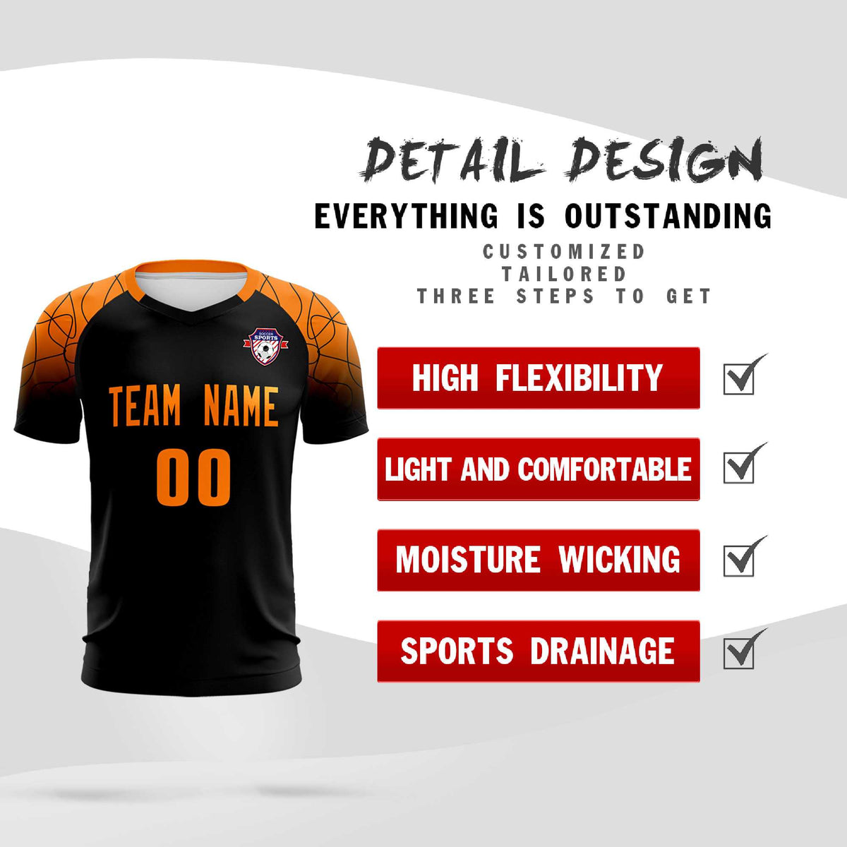 Custom Black Classic Soccer Training Sets Jersey For Adults/Kids
