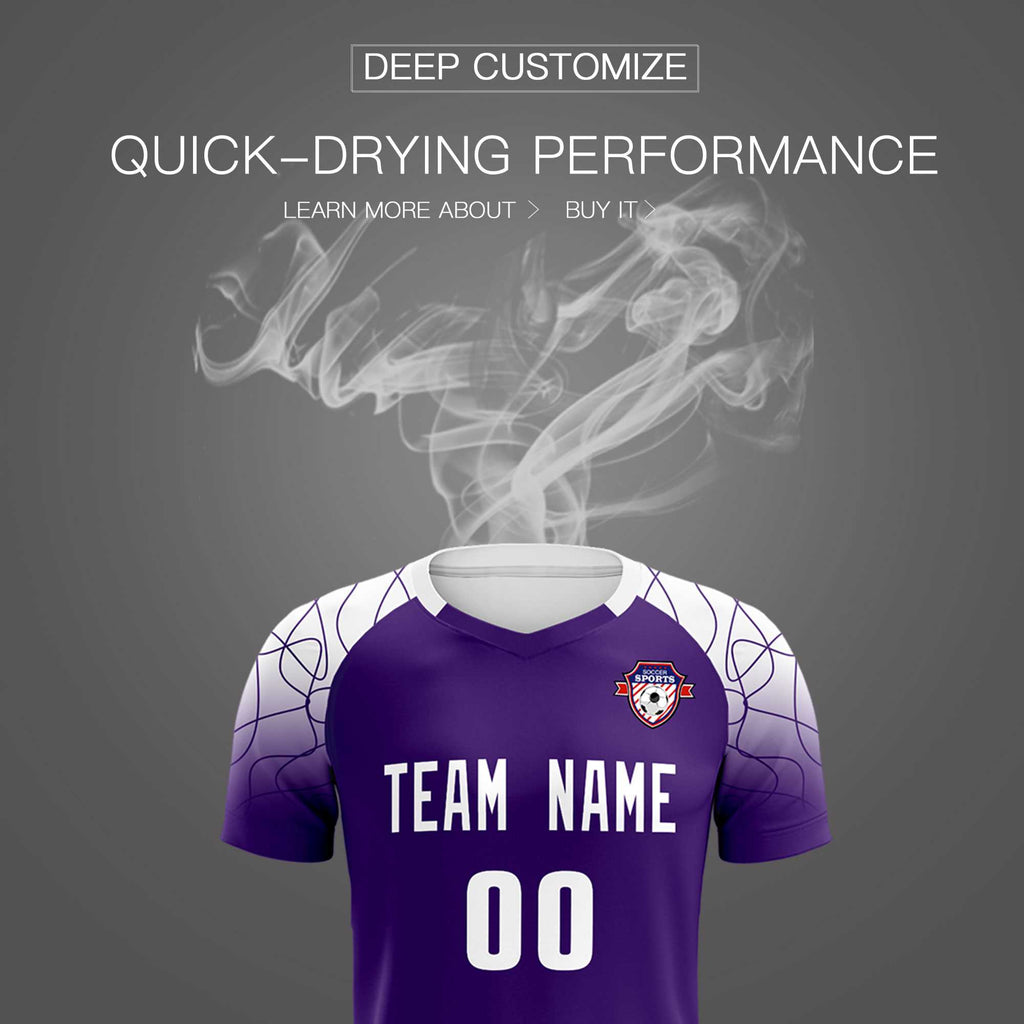 Custom Purple Classic Soccer Training Sets Jersey For Adults/Kids