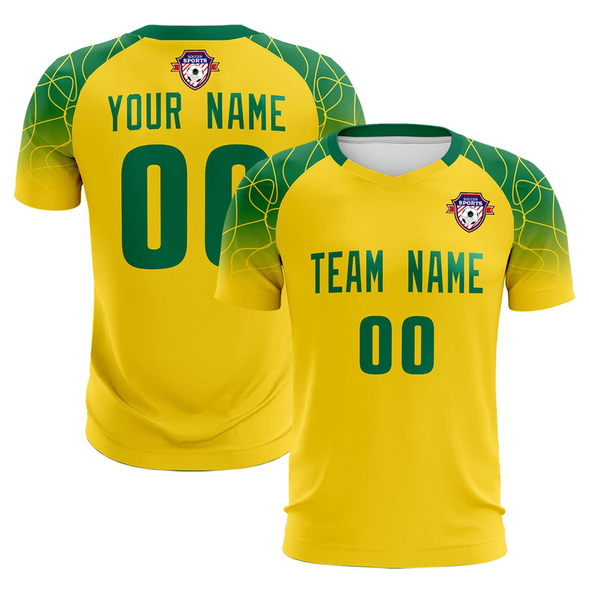Custom Gold Classic Soccer Training Sets Jersey For Adults/Kids