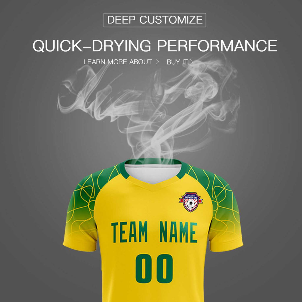 Custom Gold Classic Soccer Training Sets Jersey For Adults/Kids