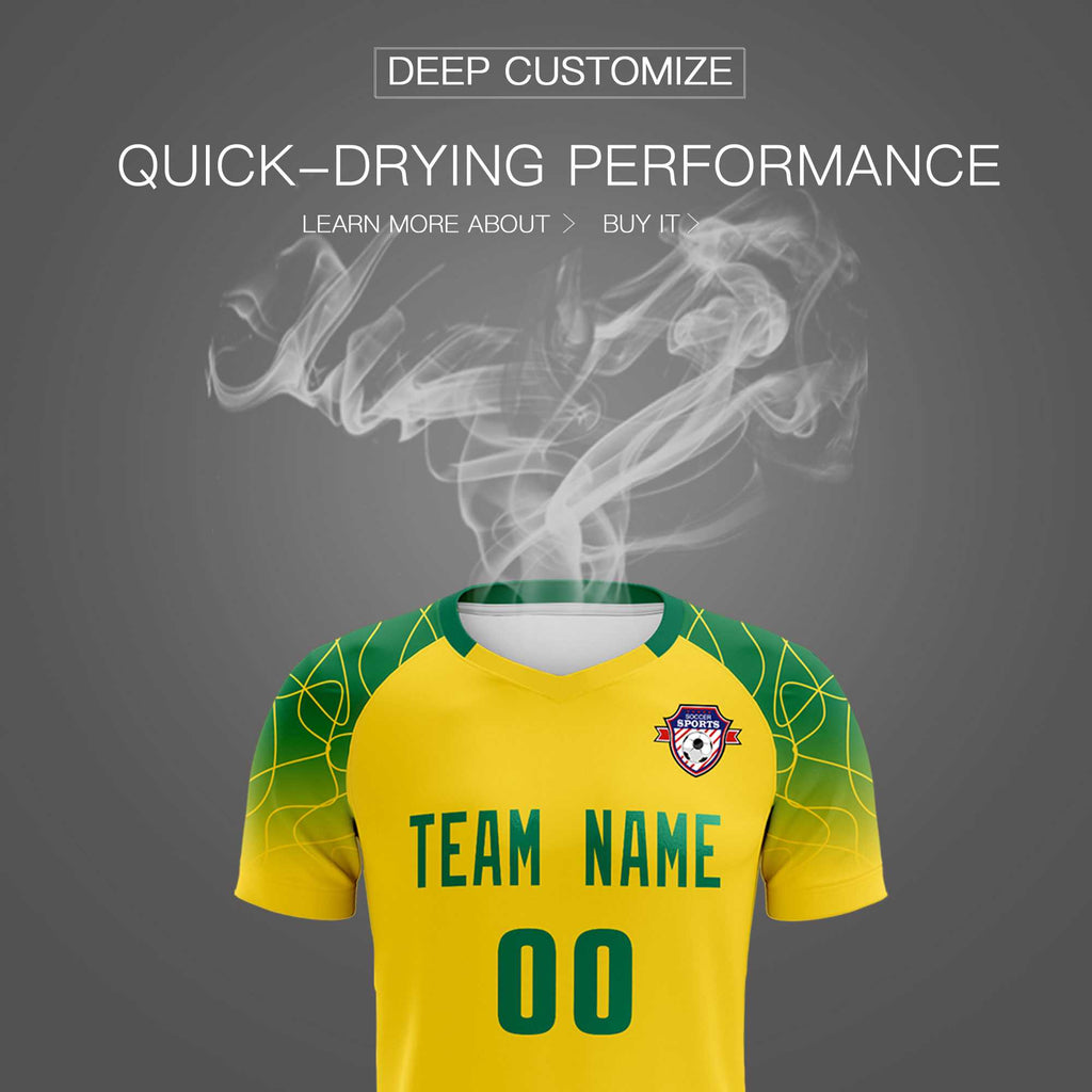 Custom Gold Classic Soccer Training Sets Jersey For Adults/Kids