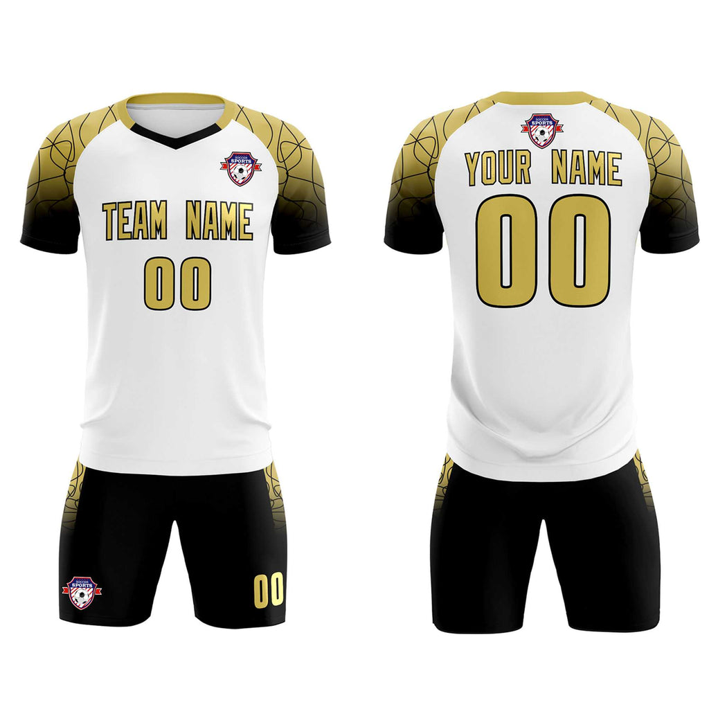 Custom White Classic Soccer Training Sets Jersey For Adults/Kids