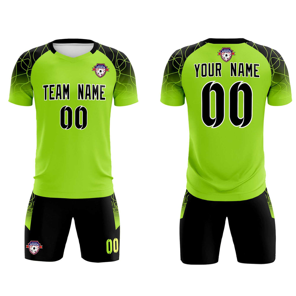 Custom Neon Green Classic Soccer Training Sets Jersey For Adults/Kids