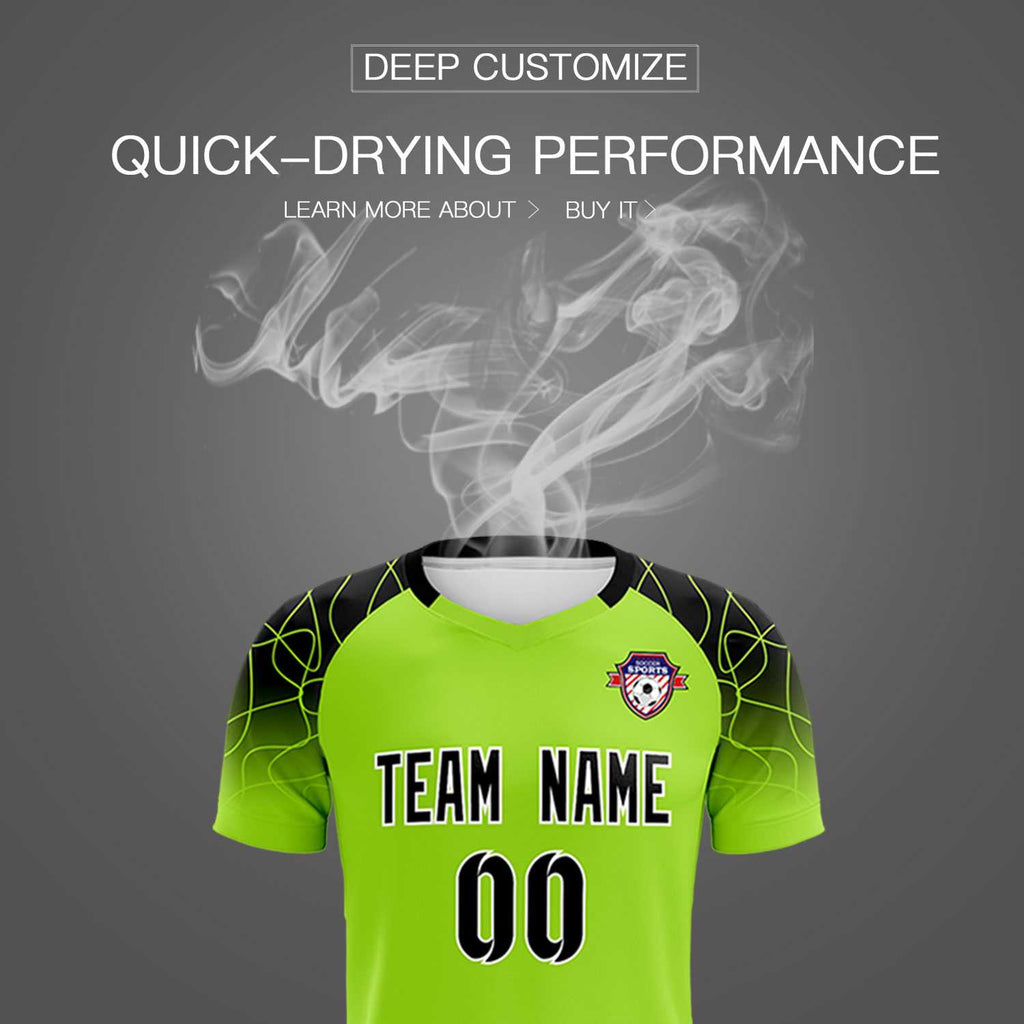 Custom Neon Green Classic Soccer Training Sets Jersey For Adults/Kids