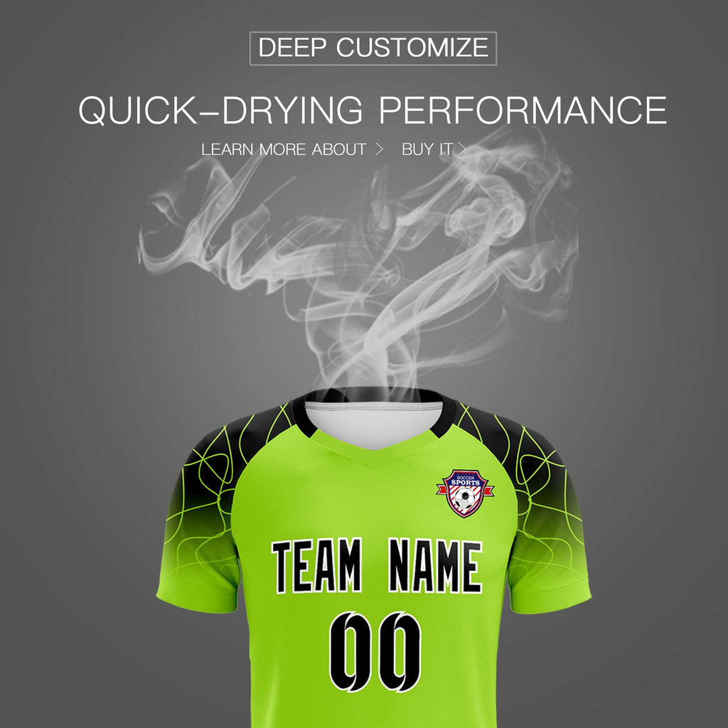 Custom Neon Green Classic Soccer Training Sets Jersey For Adults/Kids