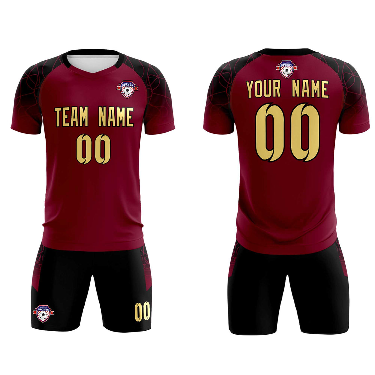Custom Crimson Classic Soccer Training Sets Jersey For Adults/Kids