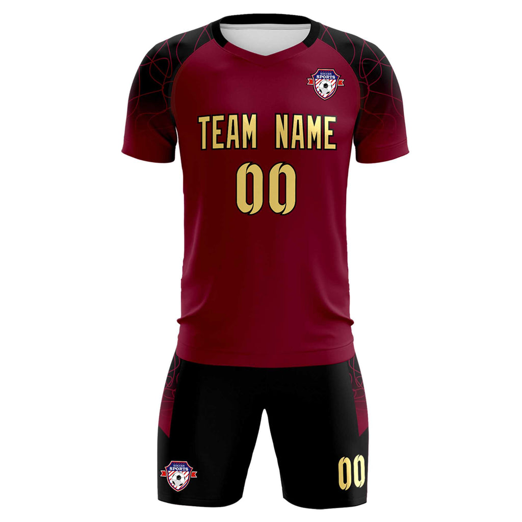 Custom Crimson Classic Soccer Training Sets Jersey For Adults/Kids