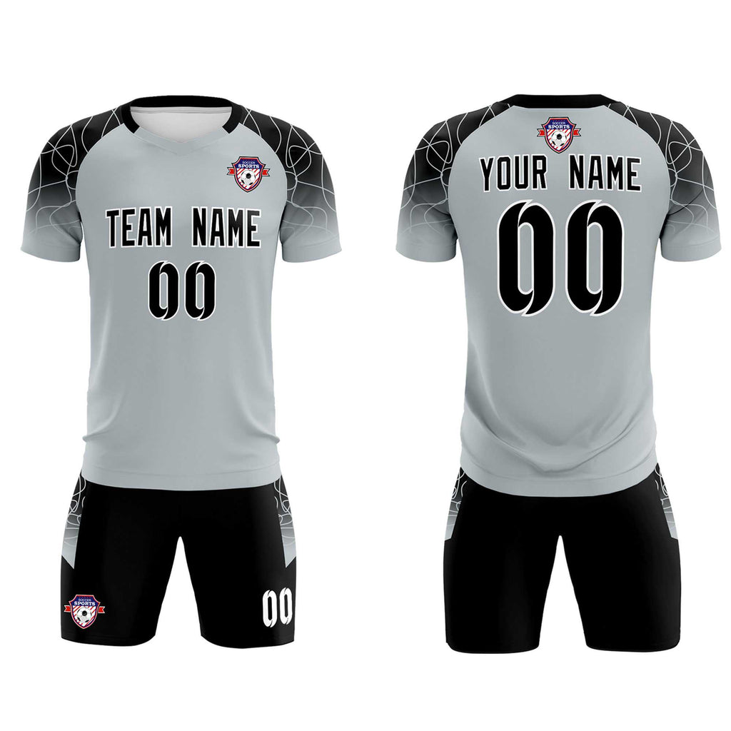 Custom Silver Classic Soccer Training Sets Jersey For Adults/Kids