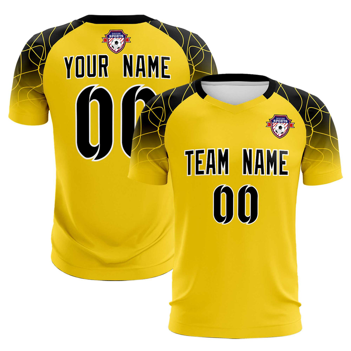 Custom Gold Classic Soccer Training Sets Jersey For Adults/Kids