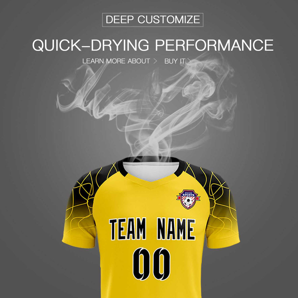 Custom Gold Classic Soccer Training Sets Jersey For Adults/Kids