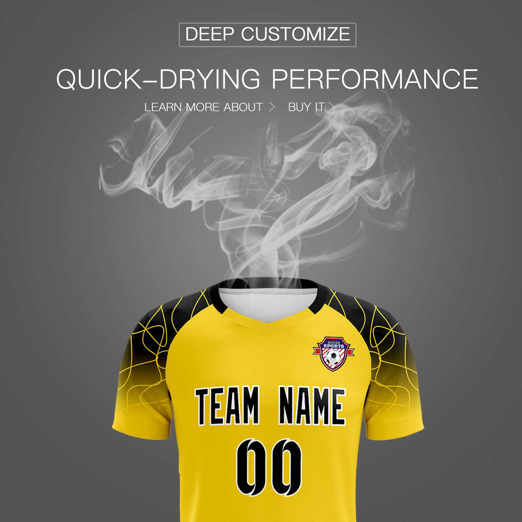 Custom Gold Classic Soccer Training Sets Jersey For Adults/Kids