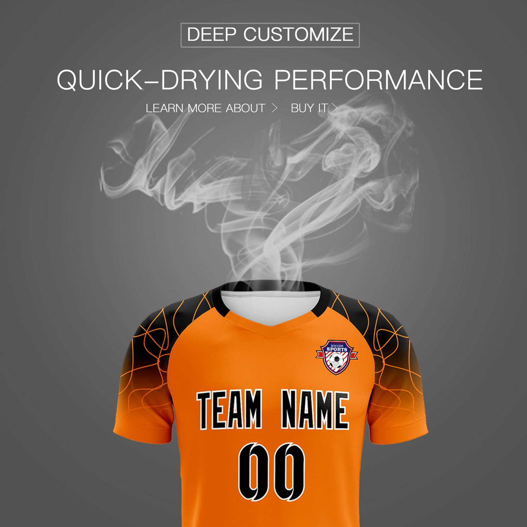 Custom Orange Classic Soccer Training Sets Jersey For Adults/Kids