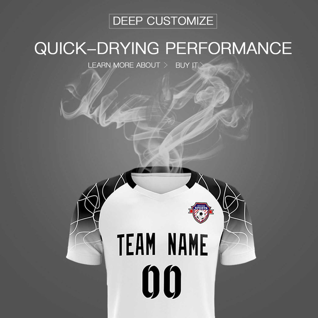Custom White Classic Soccer Training Sets Jersey For Adults/Kids