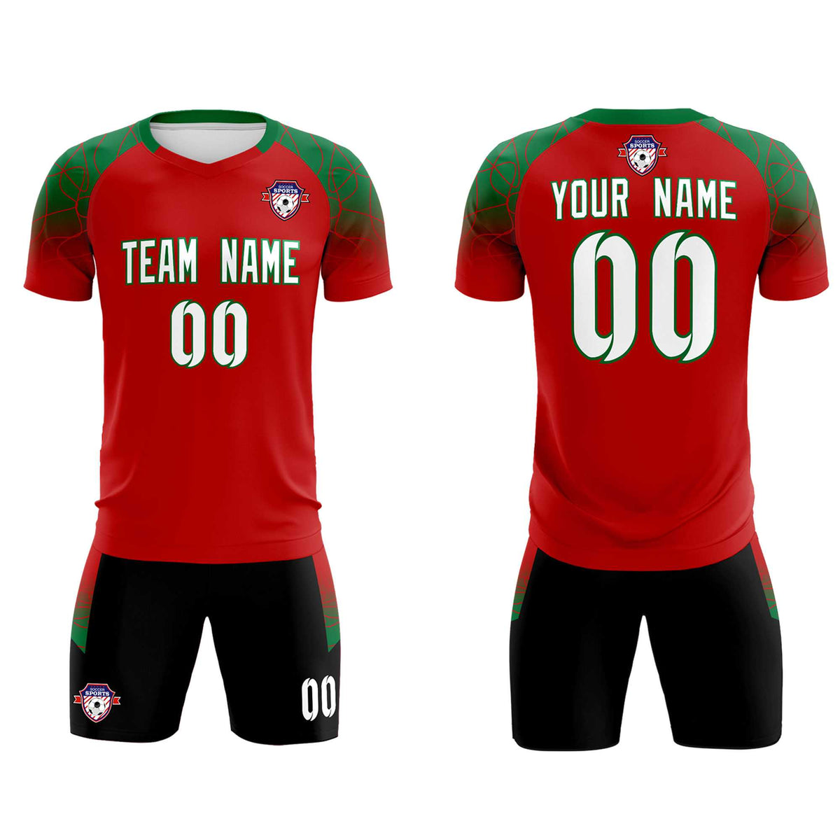 Custom Red Classic Soccer Training Sets Jersey For Adults/Kids