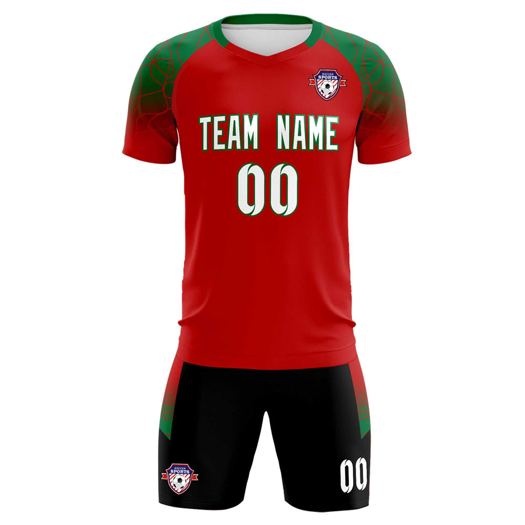 Custom Red Classic Soccer Training Sets Jersey For Adults/Kids