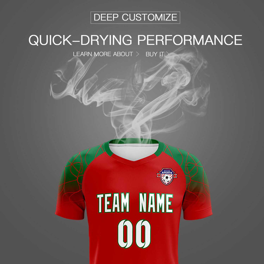 Custom Red Classic Soccer Training Sets Jersey For Adults/Kids