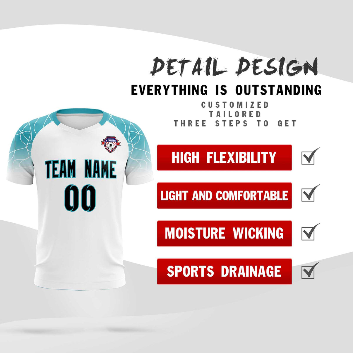 Custom White Classic Soccer Training Sets Jersey For Adults/Kids