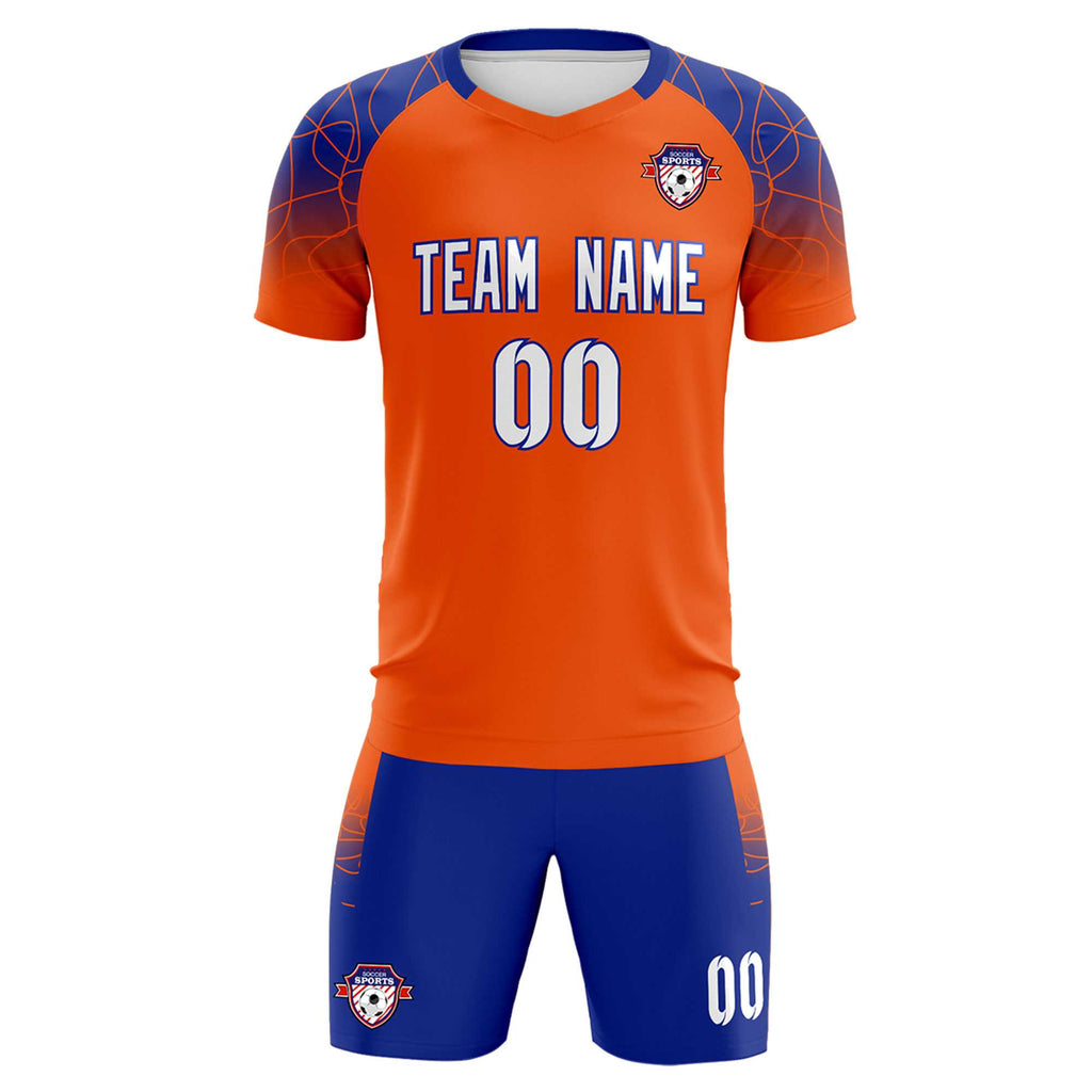 Custom Orange Classic Soccer Training Sets Jersey For Adults/Kids
