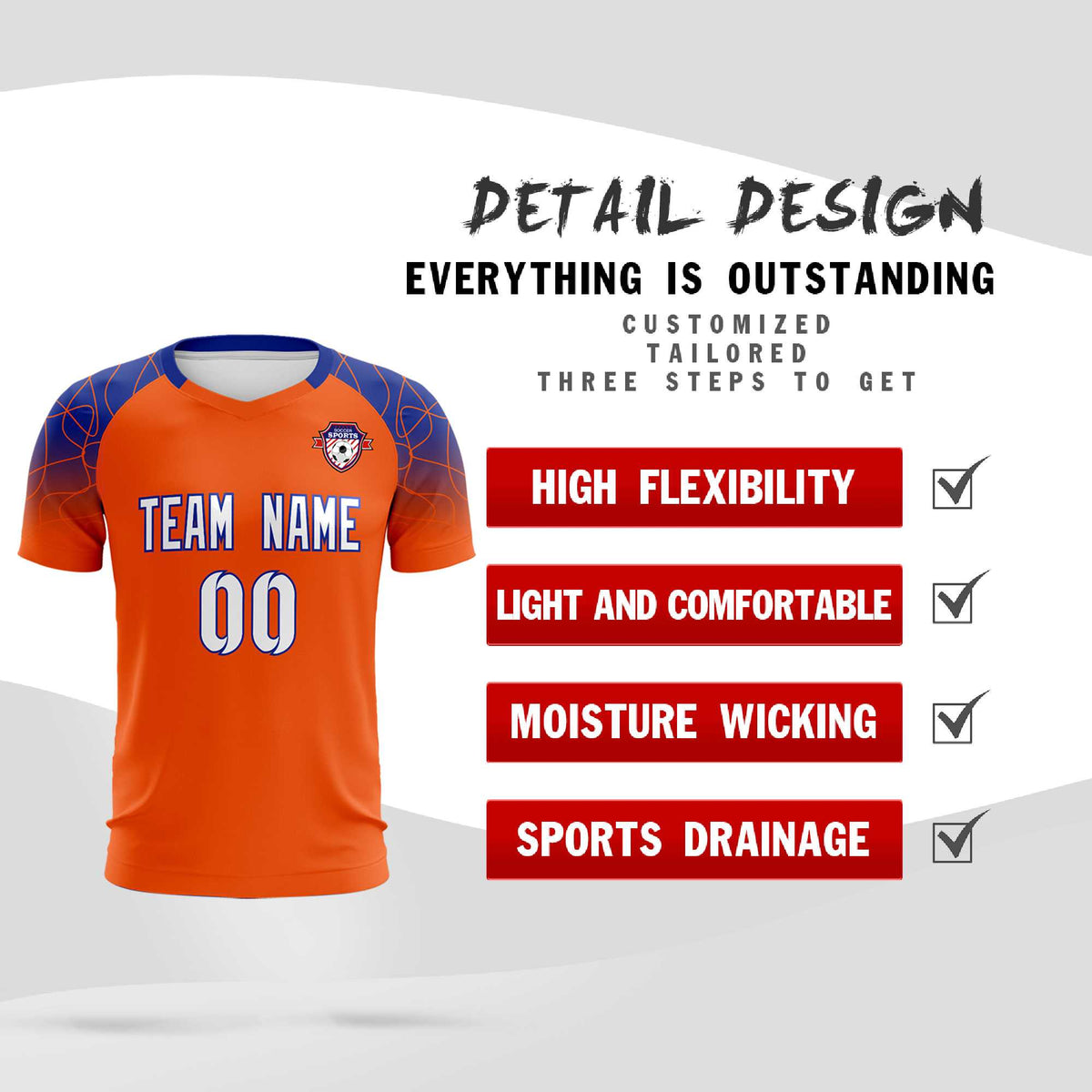 Custom Orange Classic Soccer Training Sets Jersey For Adults/Kids