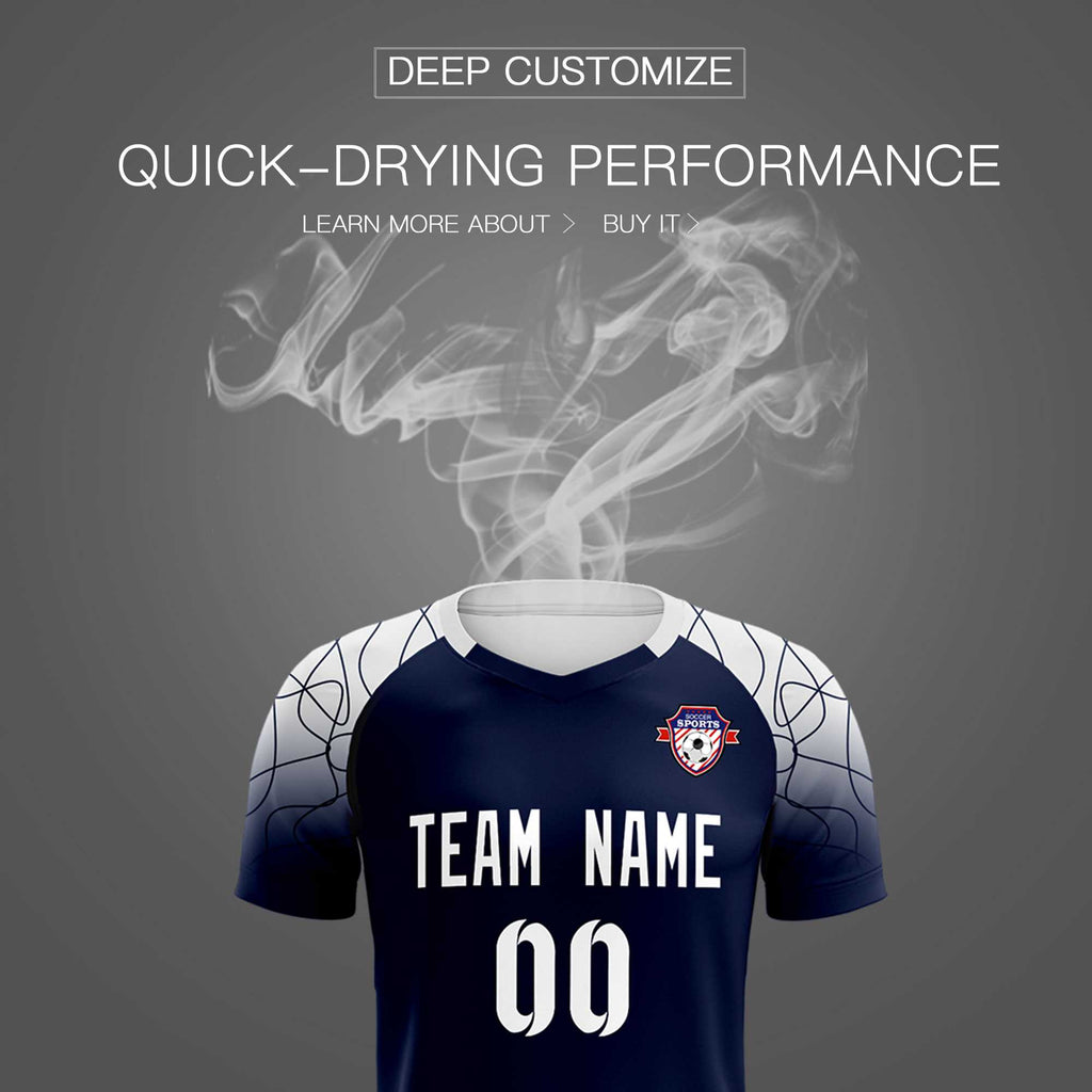 Custom Navy Classic Soccer Training Sets Jersey For Adults/Kids
