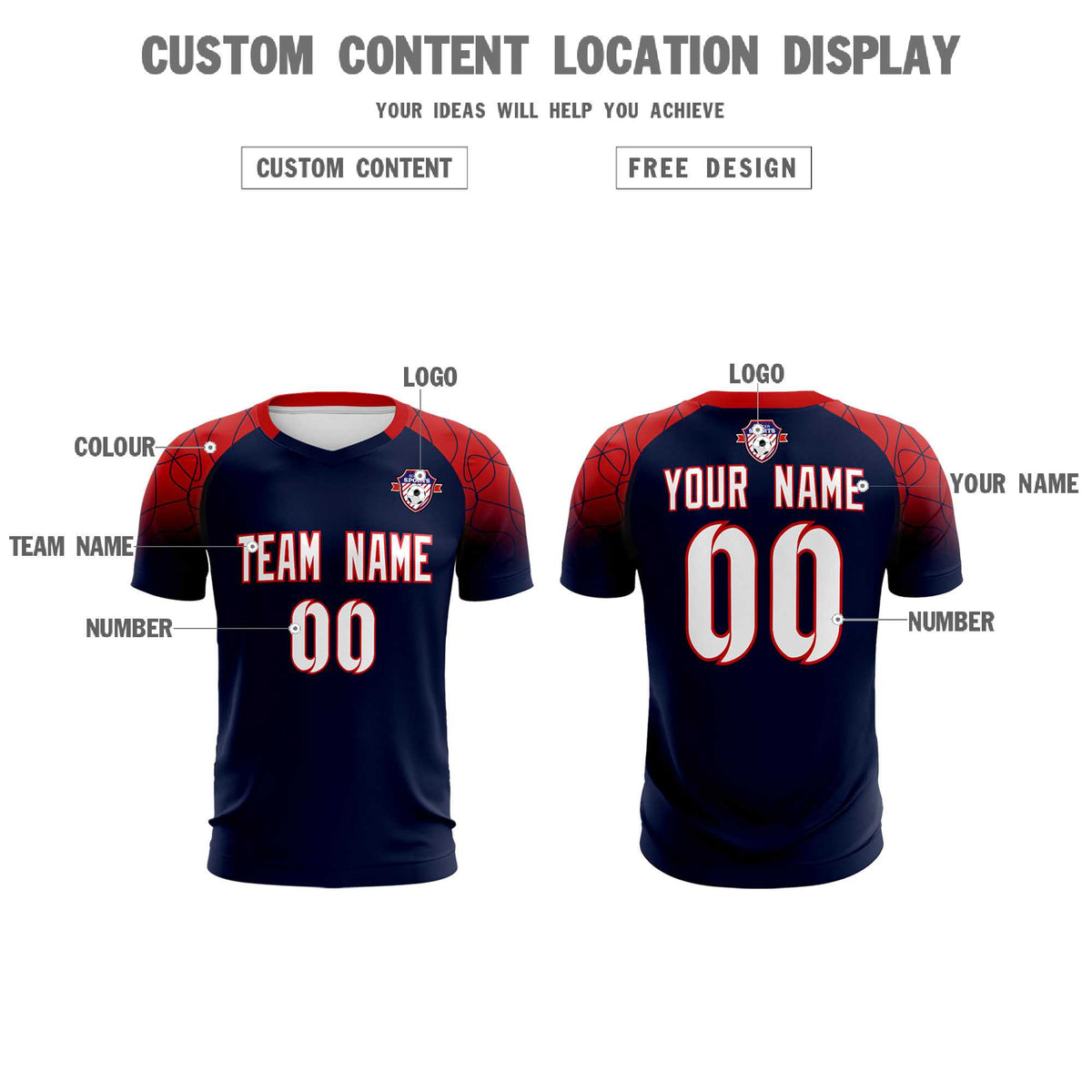 Custom Navy Classic Soccer Training Sets Jersey For Adults/Kids