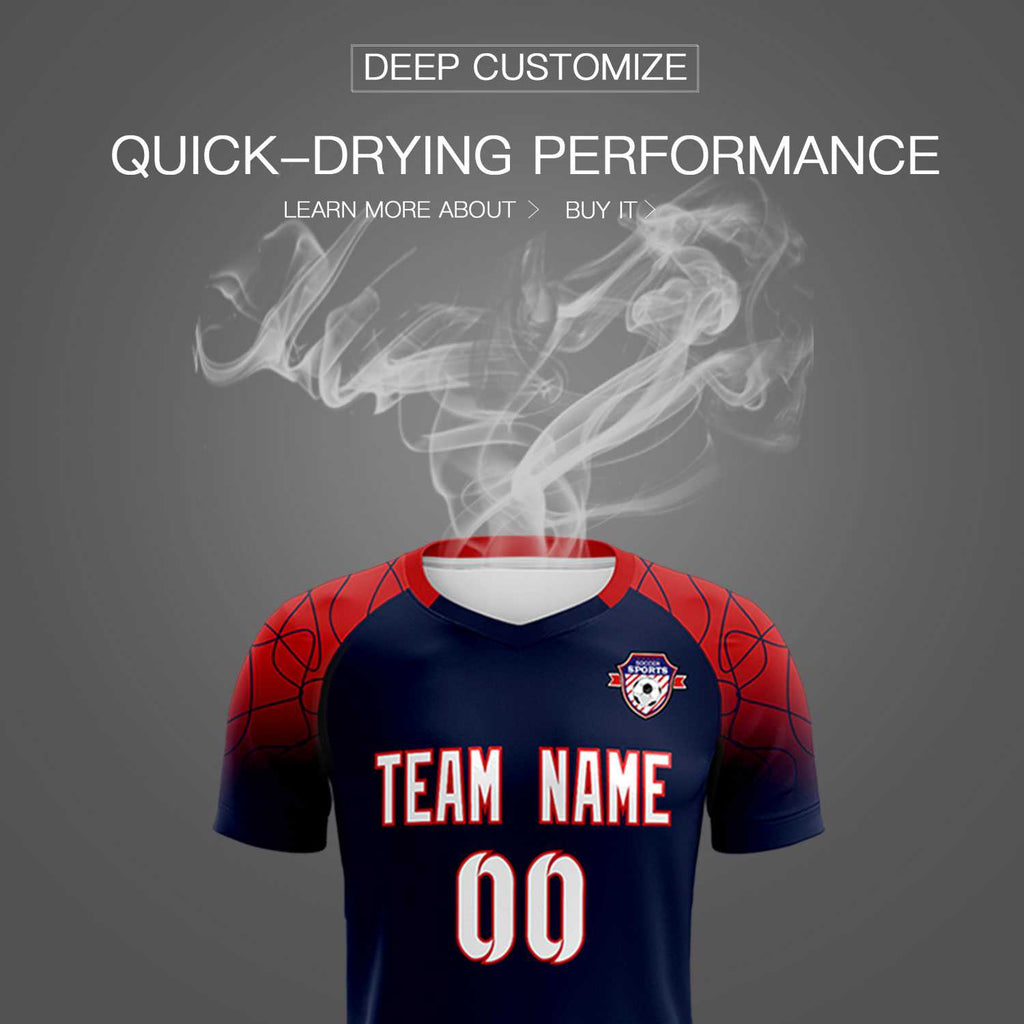 Custom Navy Classic Soccer Training Sets Jersey For Adults/Kids