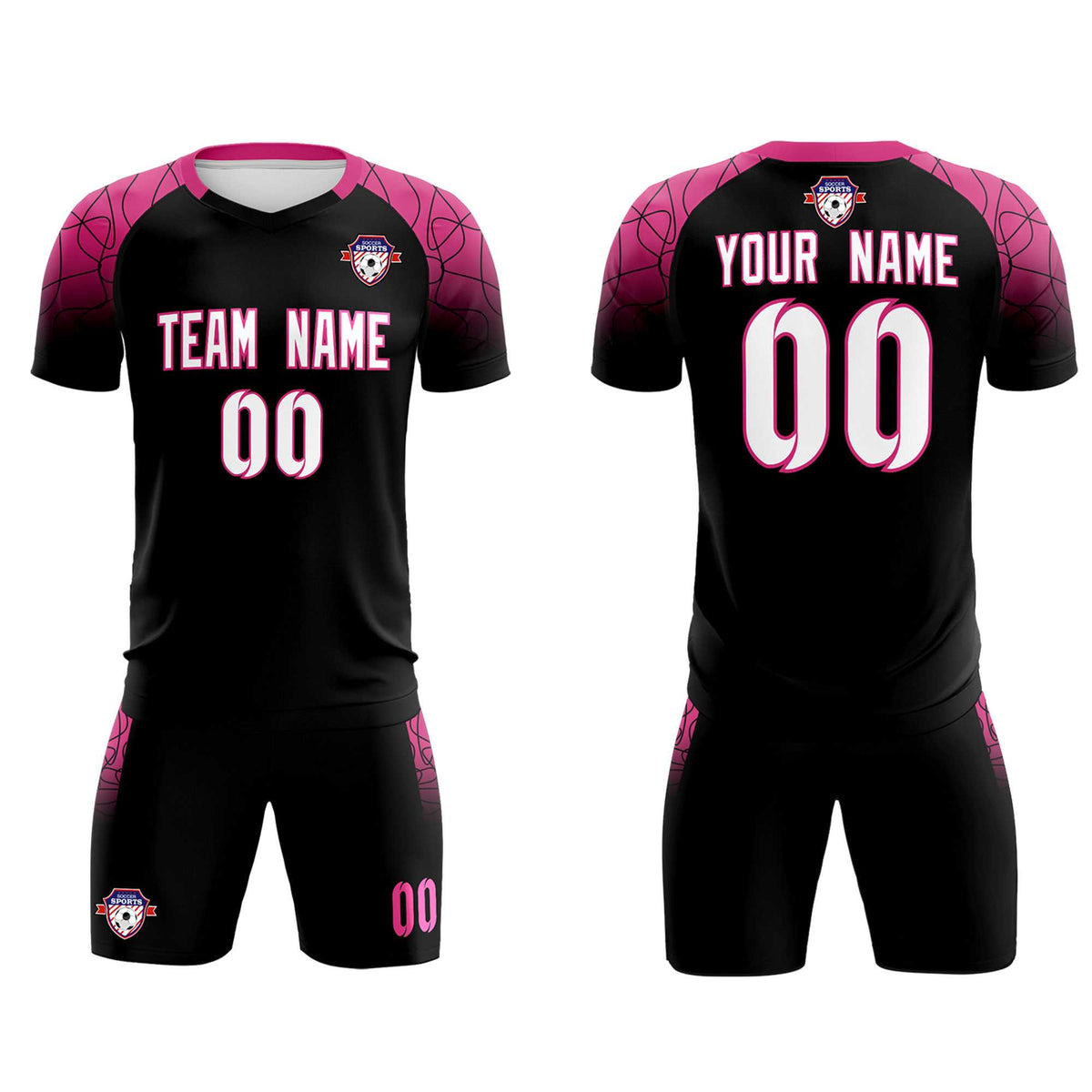 Custom Black Classic Soccer Training Sets Jersey For Adults/Kids